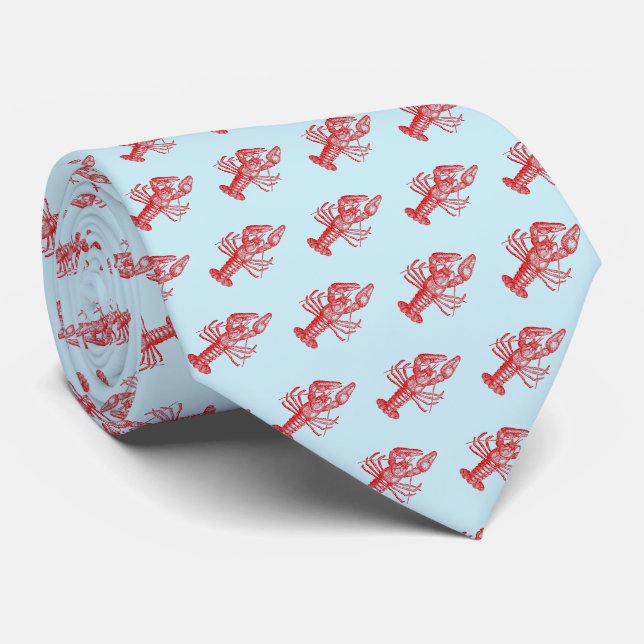 Cravate Dessin de homard rouge vintage no 1 (Roulé)