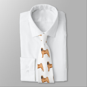 Cravate dessin humoristique chinois de chien Shar-Pei