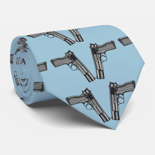 Cravate Dessin Illustrant Un Pistol Moderne