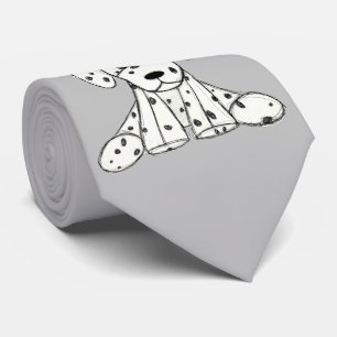 Cravate Dessin simple de contour de chien en peluche dalma