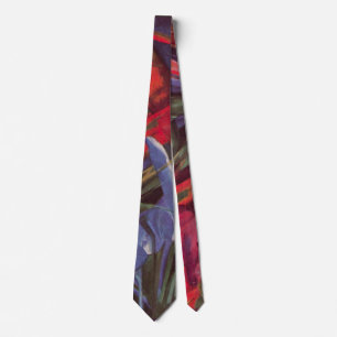 Cravate Destins des animaux de Franz Marc, Art cubiste vin