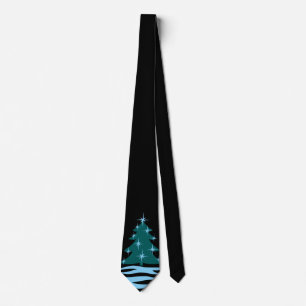 Cravate d'hiver Blue Christmas Tree Festive Cravat