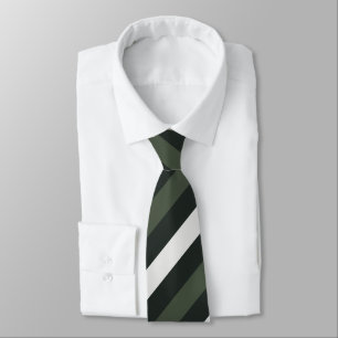 Cravate Diagonale verte, charbonnière et gris-blanc
