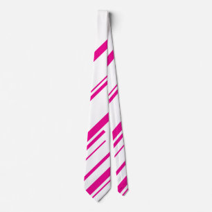 Cravate Diagonales en Magenta et Blanc
