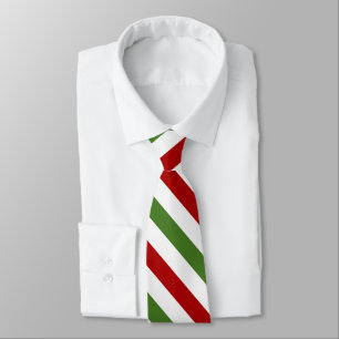 Cravate Diagonales rouge, blanc et vert