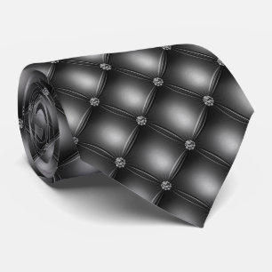 Cravate Diamant Noir Pailleté Glam Quilté