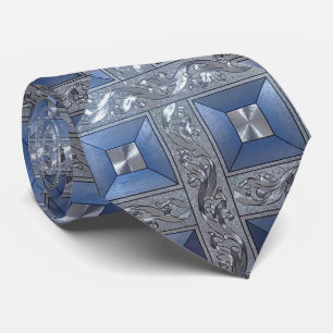 Cravate Diamants à huile bleue
