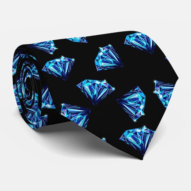 Cravate Diamants bleus (Roulé)