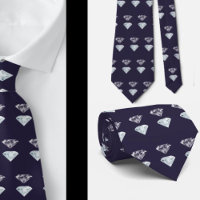 Diamond Motif Bling Navy Blue Luxe Elegant Nec