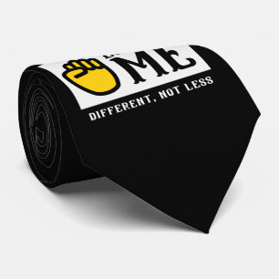 Cravate DIFFERENT, NOT LESS sign language awareness    