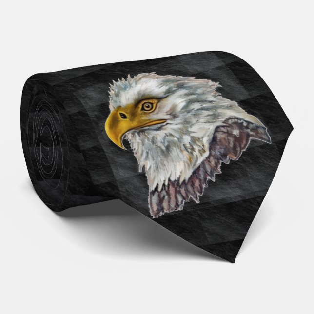 Cravate d'illustration de l'aigle à tête blanche a (Roulé)