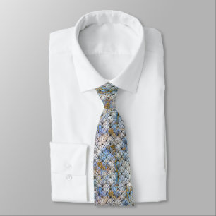 CRAVATE D'IMPRESSION BLUE GOLD ART DECO