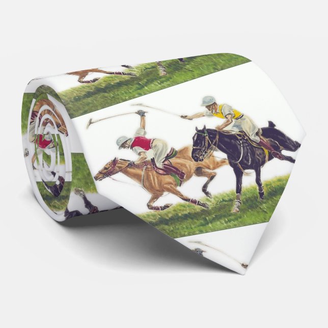 Cravate d'impression de joueurs de polo de chevaux (Roulé)