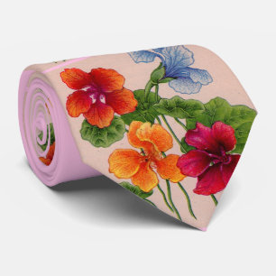 cravate d'impression nasturtiums
