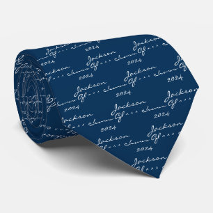 Cravate Diplômé Bleu Marine Diplômé Année Promotion
