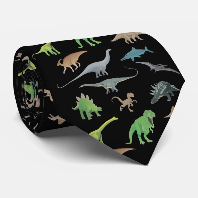 Cravate Divers Motifs de dinosaures (Roulé)