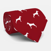 Doberman Pinscher Chien Silhouettes Motif Rouge
