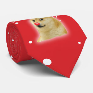 Cravate Doge Dogright Doggo Chien Carte de Noël Meme rouge