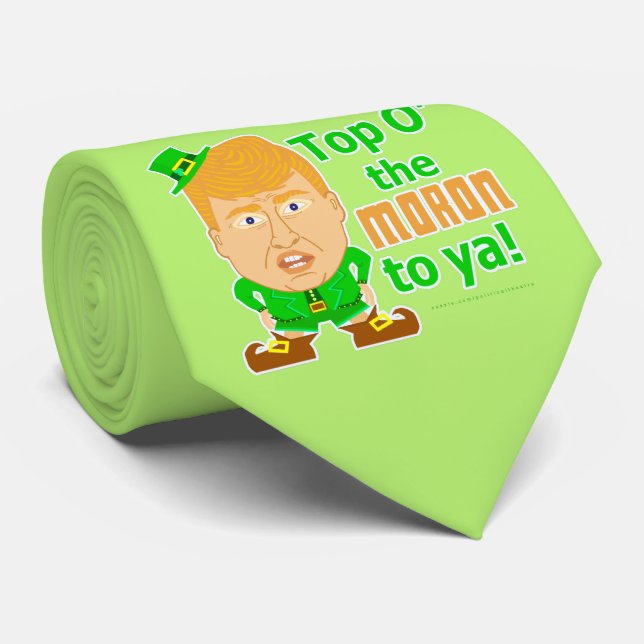 Cravate Donald Trump Jour de la Saint Patrick Leprechaun (Roulé)
