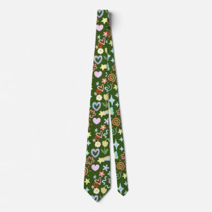 Cravate Doodé motif teinte pastel D Vert BG