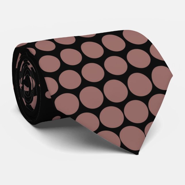 Cravate Dots de châtaignier Techno Noir moderne (Roulé)