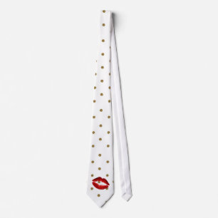 Cravate Dots d'or moderne, Lèvres de Parties scintillant r