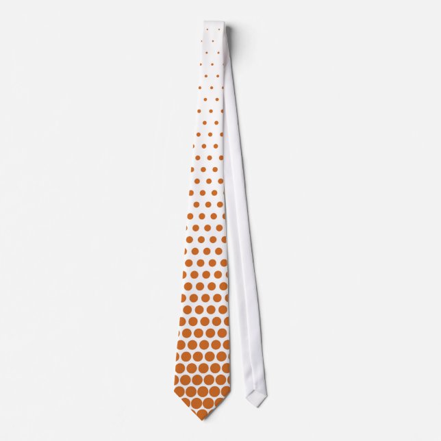 Cravate Dots Techno Orange Blanc Moderne (Devant)