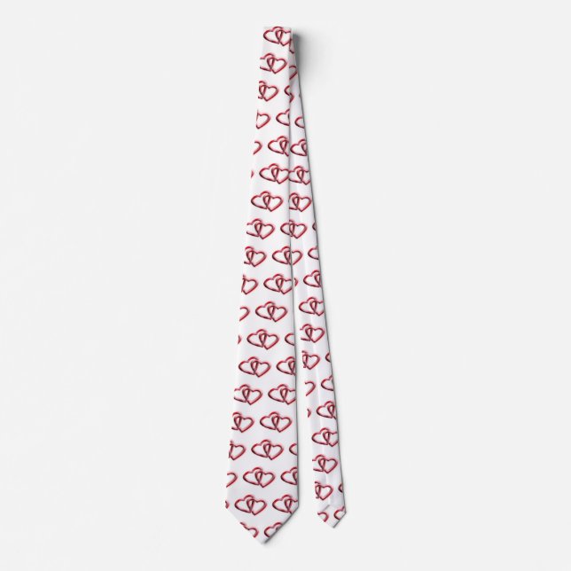 Cravate Double coeur Valentine's Day cadeau (Devant)