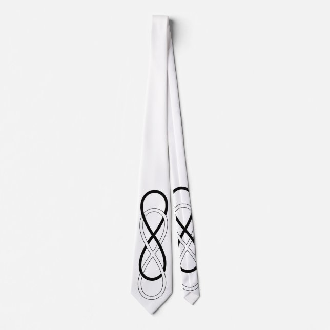 Cravate Double infini de symbole - noir et blanc (Devant)
