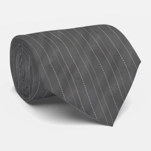 Cravate Double rayures   Gris foncé