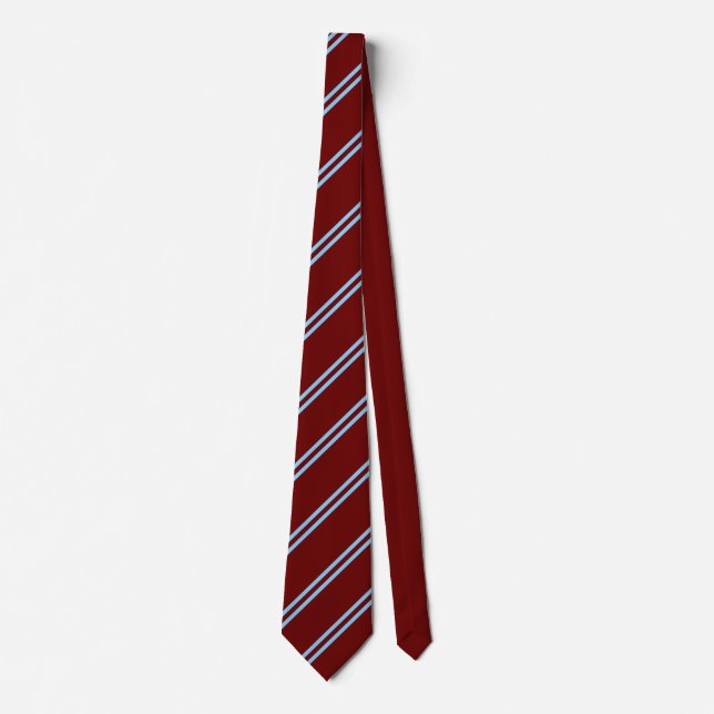 Cravate Double Stripe Maroon & Sky (Devant)