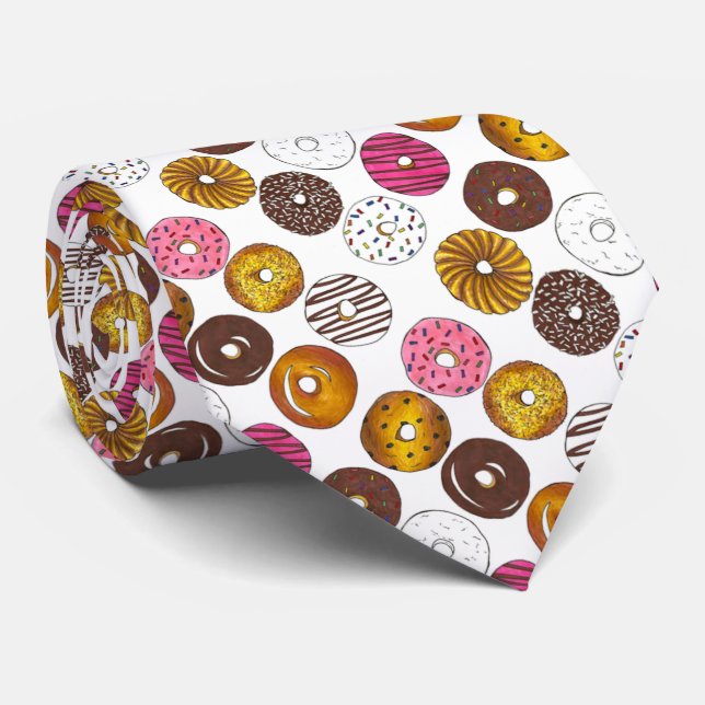 Cravate Doughnut Donuts Petit déjeuner Novelty Junk Food (Roulé)