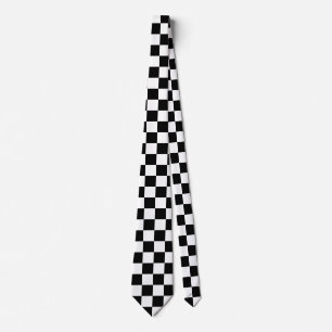 Cravate Drapeau À damiers Élégant Motif noir et blanc