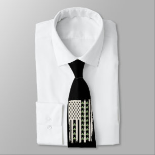 Cravate Drapeau américain avec trèfles pour la Saint-Patri