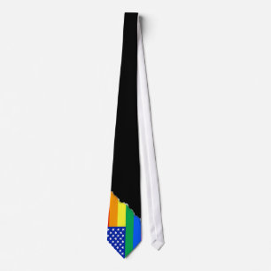 Cravate Drapeau américain d'arc-en-ciel de LGBT