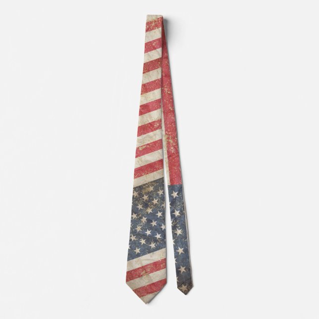 Cravate Drapeau américain en état de détresse (Devant)