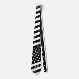 Cravate Drapeau américain, noir et blanc