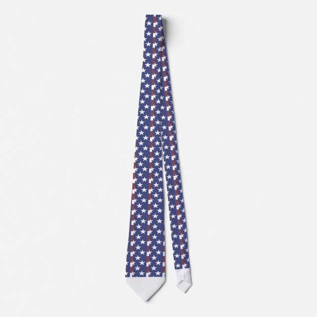 Cravate Drapeau américain patriotique rouge blanc bleu Amé (Devant)