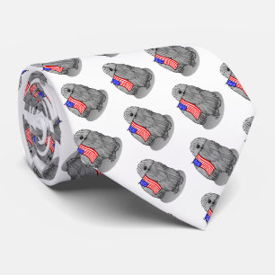 Cravate Drapeau américain patriotique USA Puli Dog (gris)