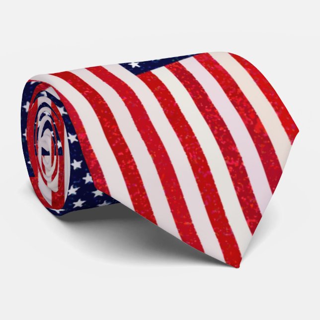 Cravate Drapeau américain style pop art (Roulé)