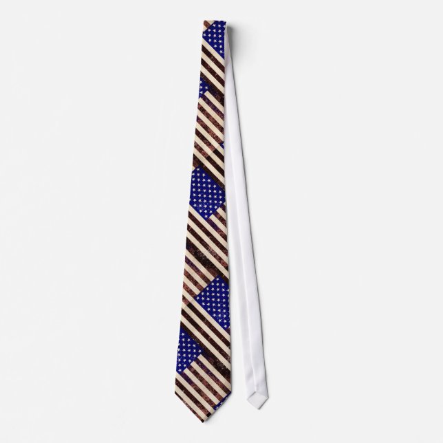 Cravate Drapeau américain Vintage Grunge (Devant)