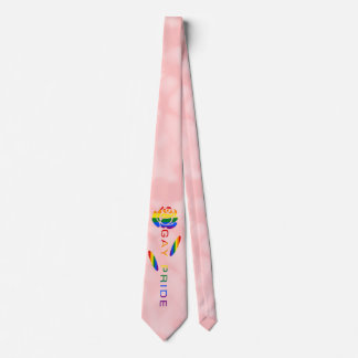 Cravate Drapeau arc-en-ciel Rose Fierté Gay 