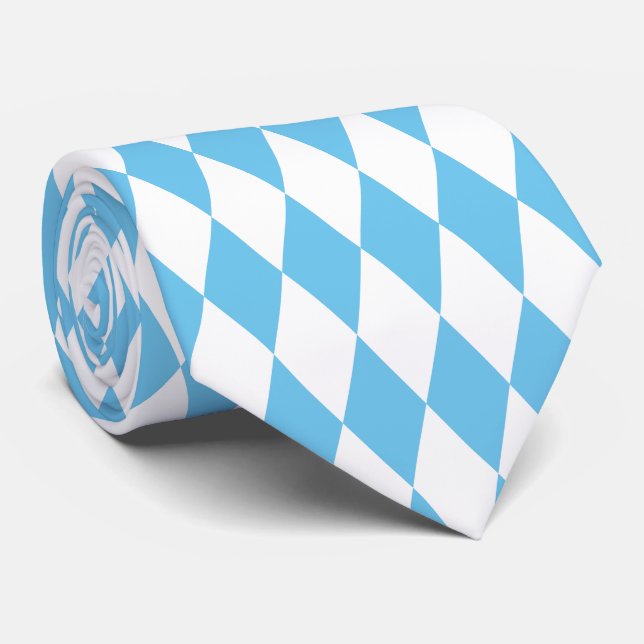 Cravate Drapeau bleu et blanc Bavière Rhombus Motif (Roulé)