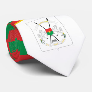Cravate Drapeau Burkinabé et armoiries, Burkina Faso