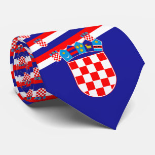Cravate Drapeau croate et armoiries, Drapeau de Croatie