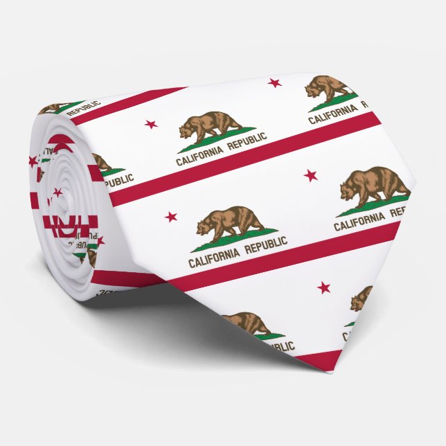 Cravate Drapeau de Californie (Roulé)