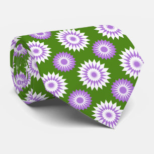 Cravate Drapeau de fierté genderqueer / motif de fleur ver