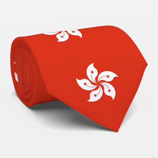 Cravate Drapeau de Hong Kong (Roulé)