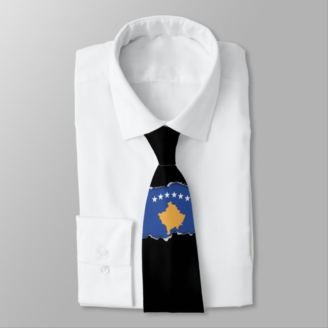 Cravate Drapeau de Kosovo (Attaché)