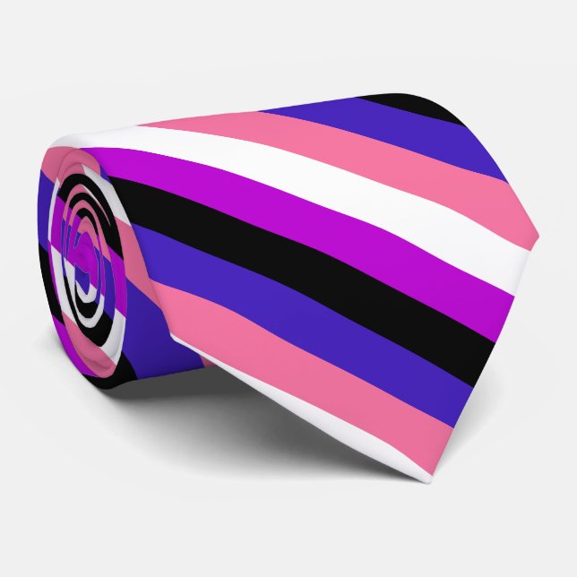 Cravate Drapeau de la fierté de la fluidité du genre (Roulé)